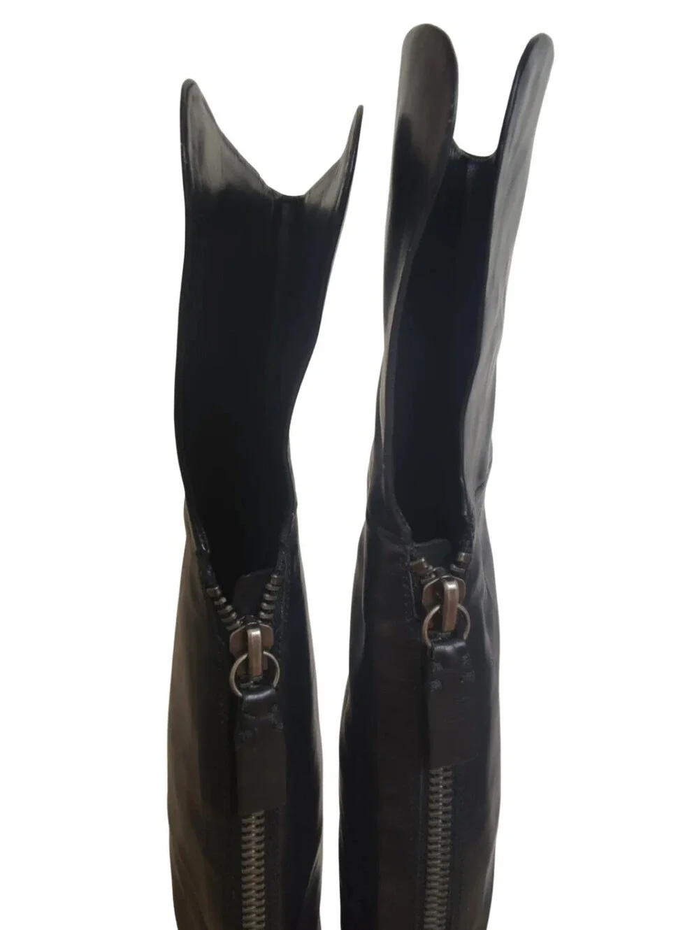 Vera Wang Lavender Black Over-the-Knee Leather Boots